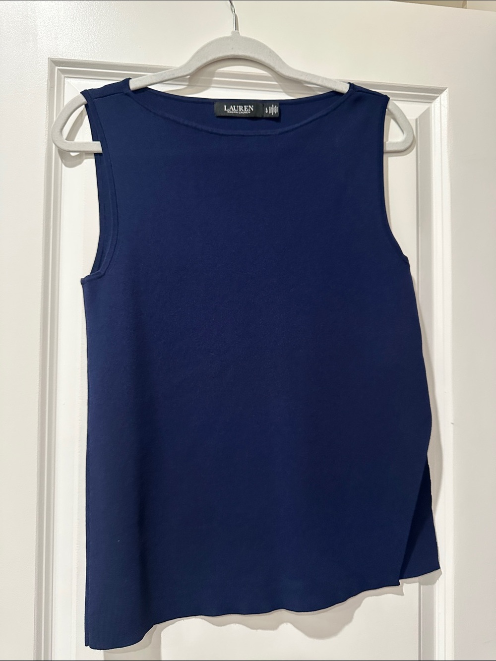 Lauren Ralph Lauren Navy Sleeveless Boatneck Shell